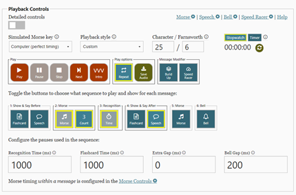 Screenshot of ICR playback controls